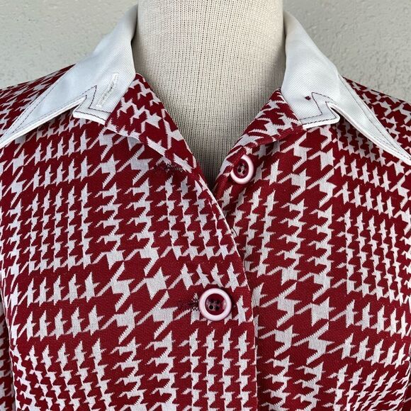 Vintage Cay Artley Red & White Half Button Down Dress EUC - Picture 3 of 8